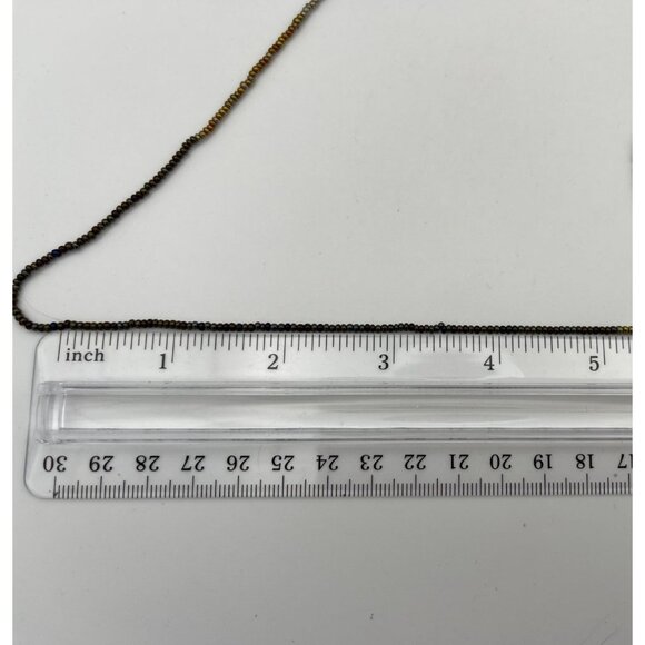 Waterfall Multi Strand Seed Beads Necklace 27" End To End - Picture 8 of 8